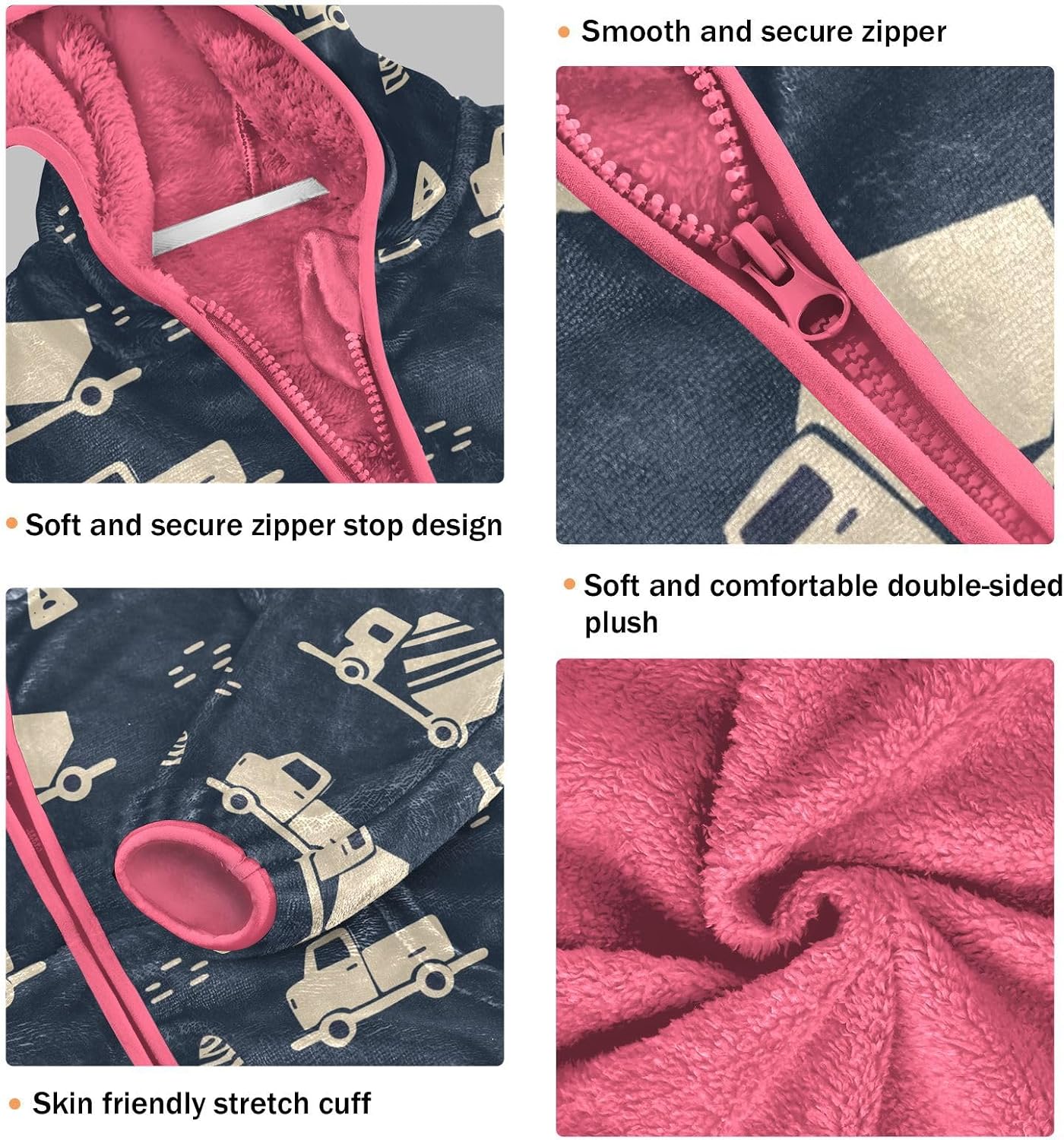 Girls Hoodie Outfit Khaki Car Pattern Zipper Sweatshirt Coat Fleece Jacket for Kids 3-10T
