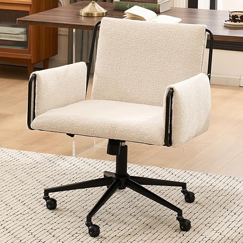 Miniatura 1 de Kidol & Shellder Silla de oficina en casa giratoria 002 silla de escritorio sin brazos, silla de oficina tapizada de piel sintética, sillas de