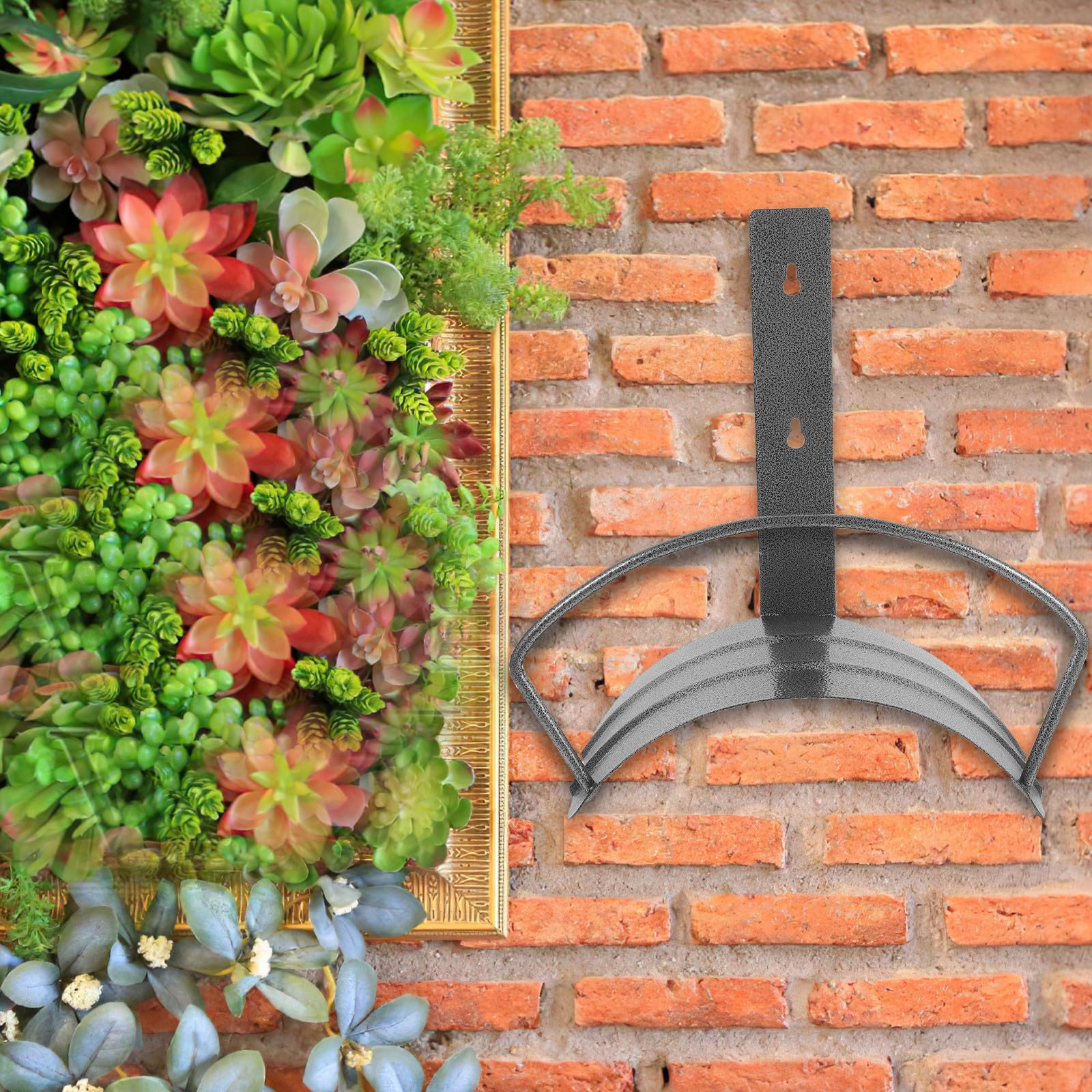 Zerodeko Support Mural Porte Tuyau D'arrosage Mural Pratique pour Tuyau D'arrosage en Fer Robuste et Lourd pour Jardin et Rangement Extérieur