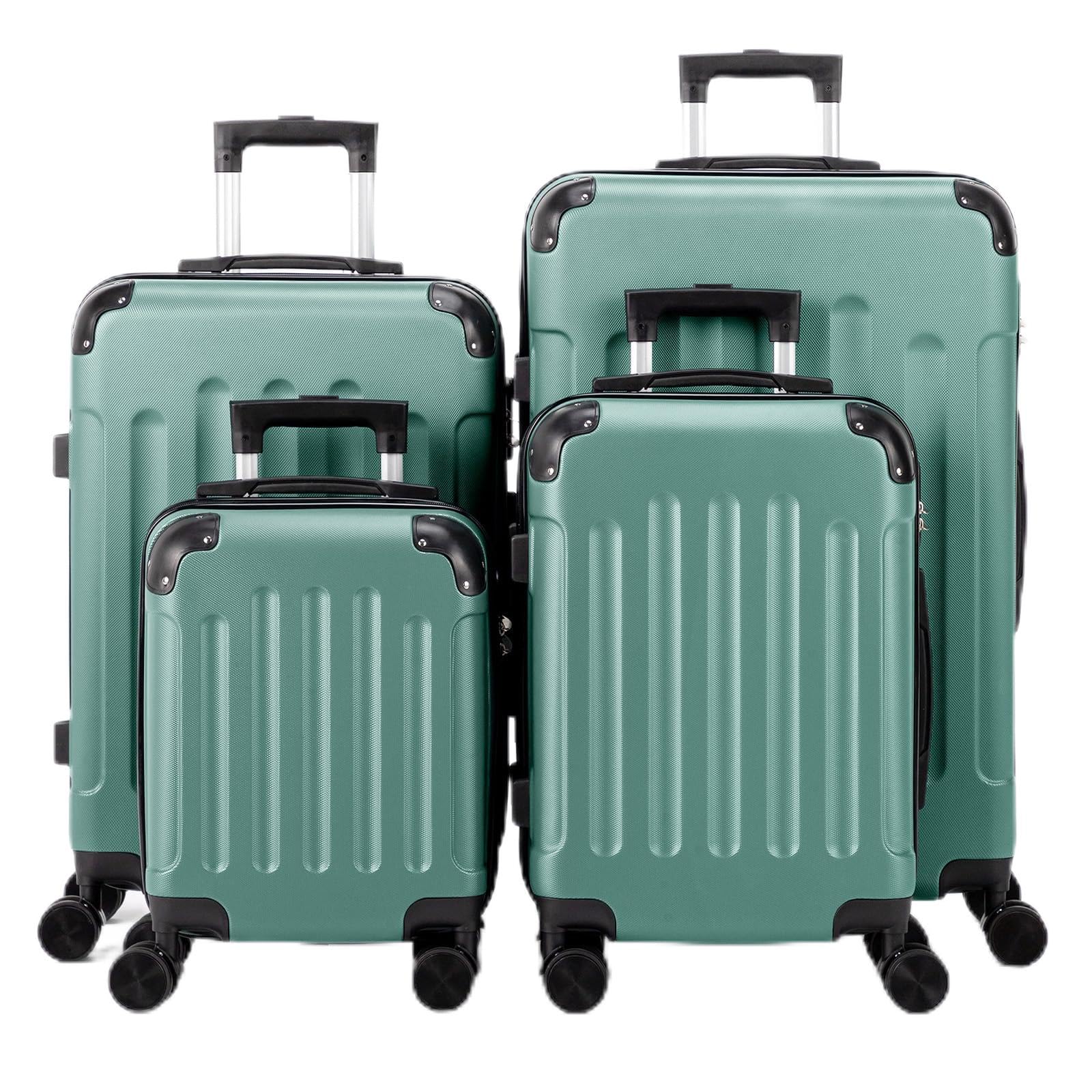 LEADZM Kofferset 4 teilig, Reisekoffer Set, Koffer Set Hartschalen-Trolley aus ABS mit Teleskopgriff, Handgepäck