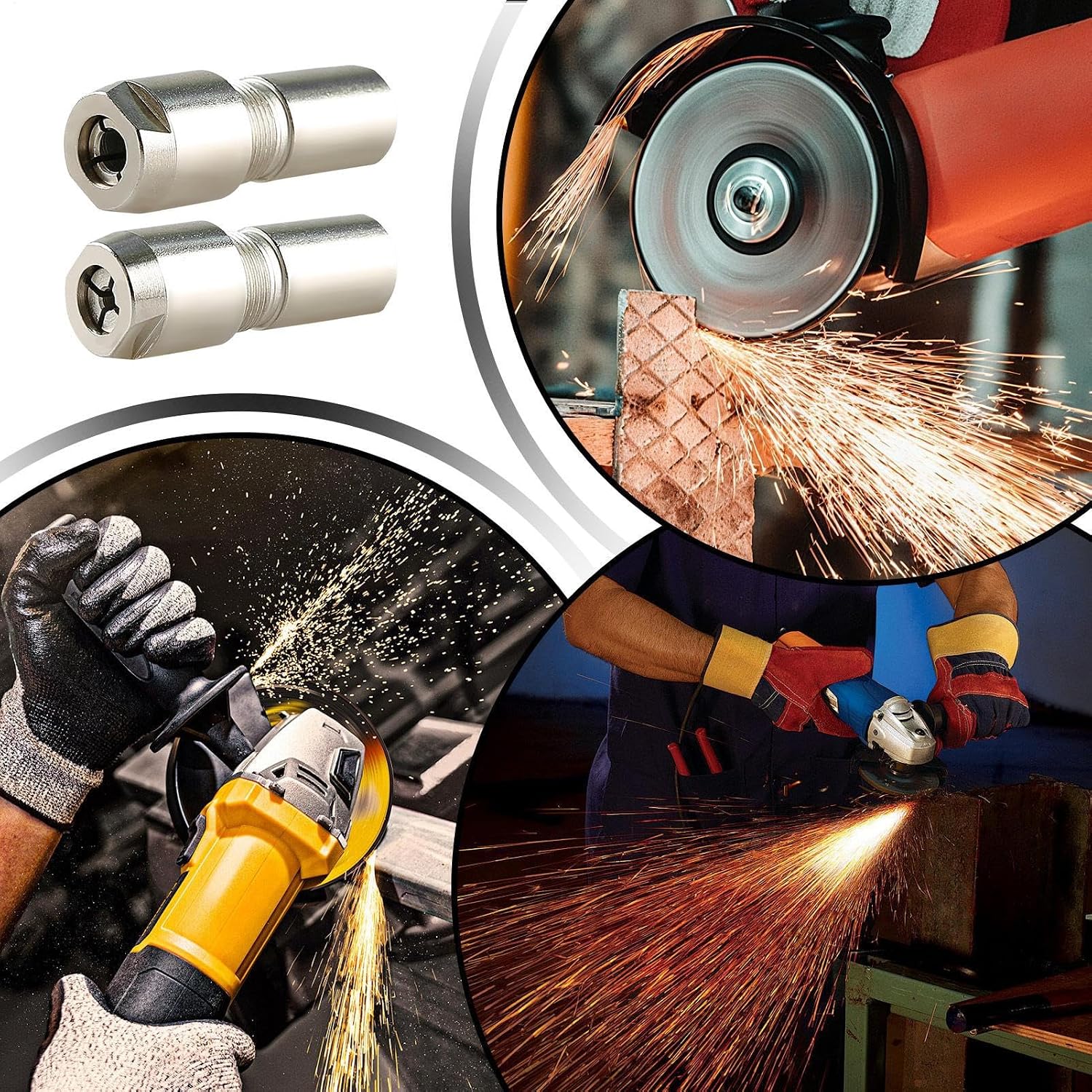 Angle Grinder Conversion Kit Non-Slip Steel Attachment | 6mm 3mm Angle Grinder to Die Grinding Adapter for Polishing Engraving Grinding Stone Metal Wood Rotary Tools Drills