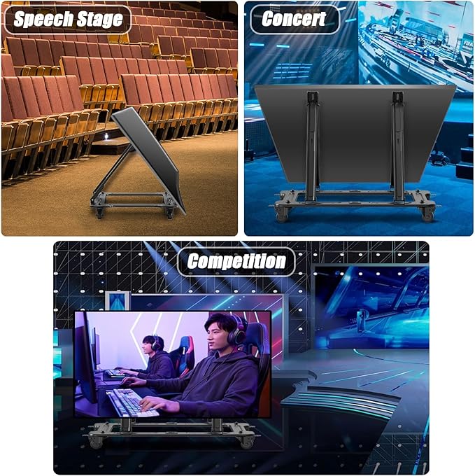 Soporte para TV Móvil con Ruedas, Ajustable, 32"-75", Negro miniatura 9