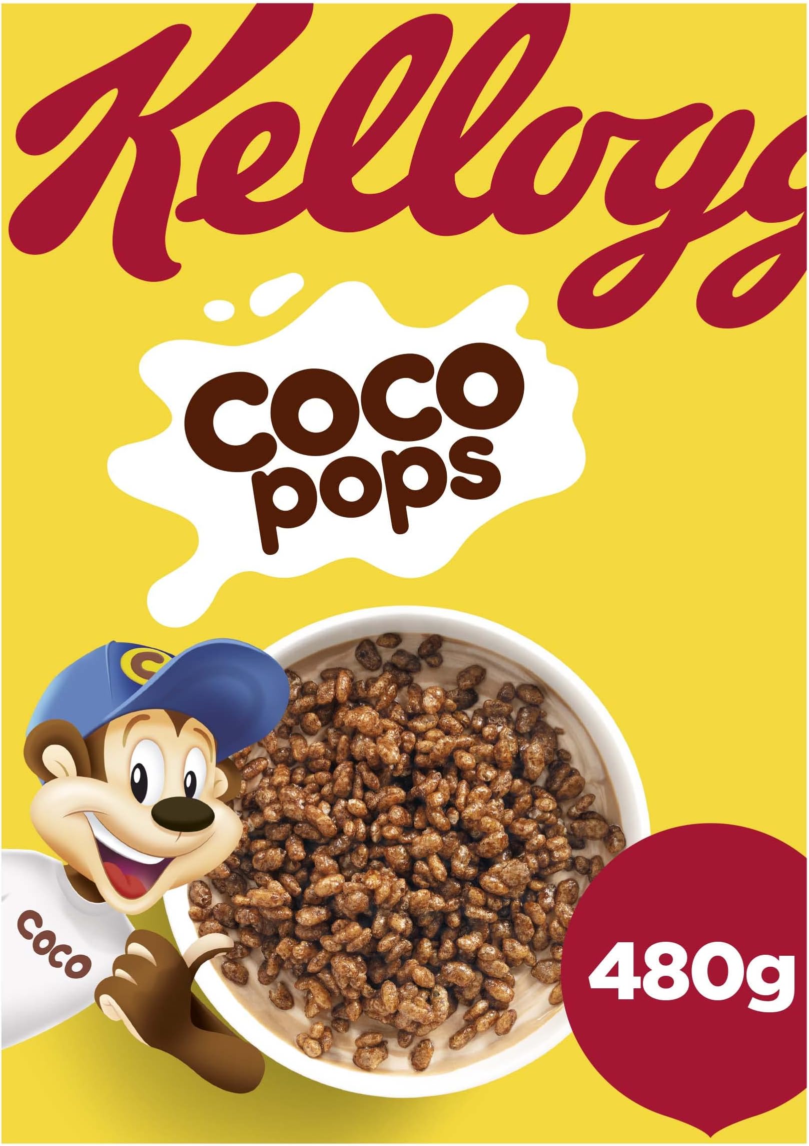 Kellogg's Coco Pops Breakfast Cereal Box, 480g