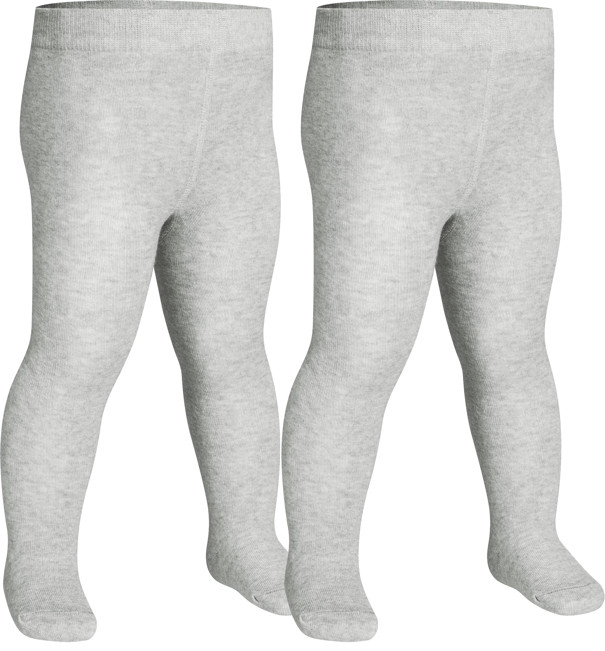 Playshoes Unisex Rajstopy dziecięce gładkie podwójne opakowanie 499101, 37 - szary/melanż, 98-104, Szary/Melanż, podwójne opakowanie, 98-104