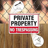 Vista 5 de T&R Cartel de Prohibido Pasar Propiedad Privada con Estaca en H para Exterior, Paquete de 3, 12"x8" de 0.040 de Aluminio Pesado Libre de Óxido