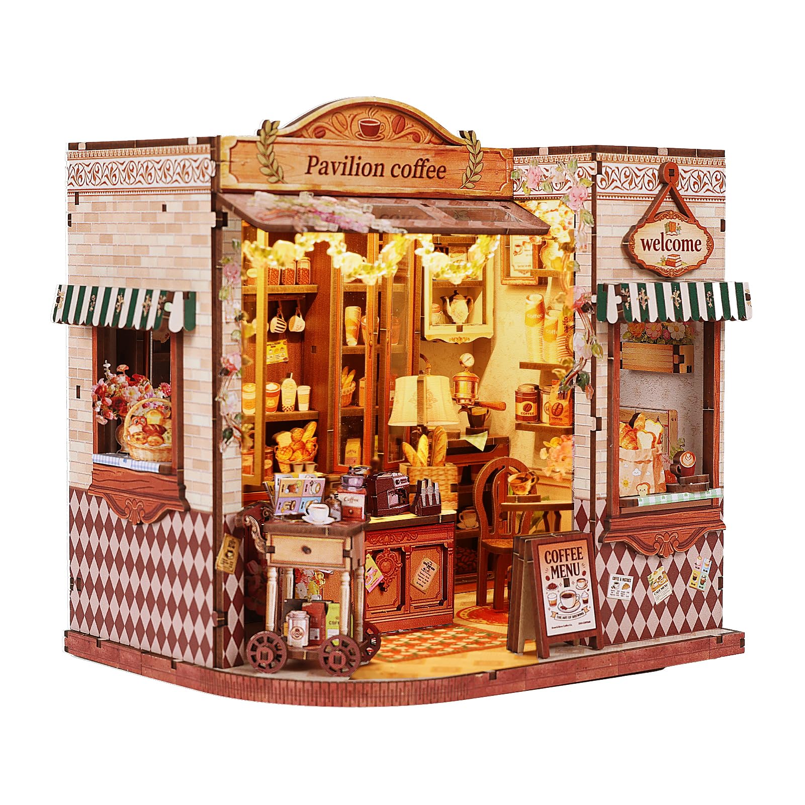 Hoikwo Puzzle 3D,Kit fai-da-te per Caffetteria in Legno MDF Colorato