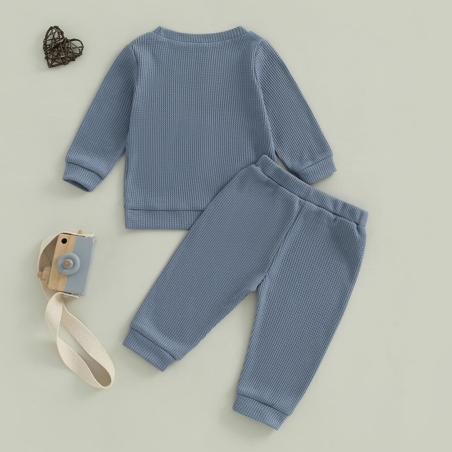 Baby Boy Fall Clothes Set Long Sleeve Crewneck Sweatshirts Pants Infant Newborn Waffle Outfits 6 12 18 24 Months 2T - Image 7