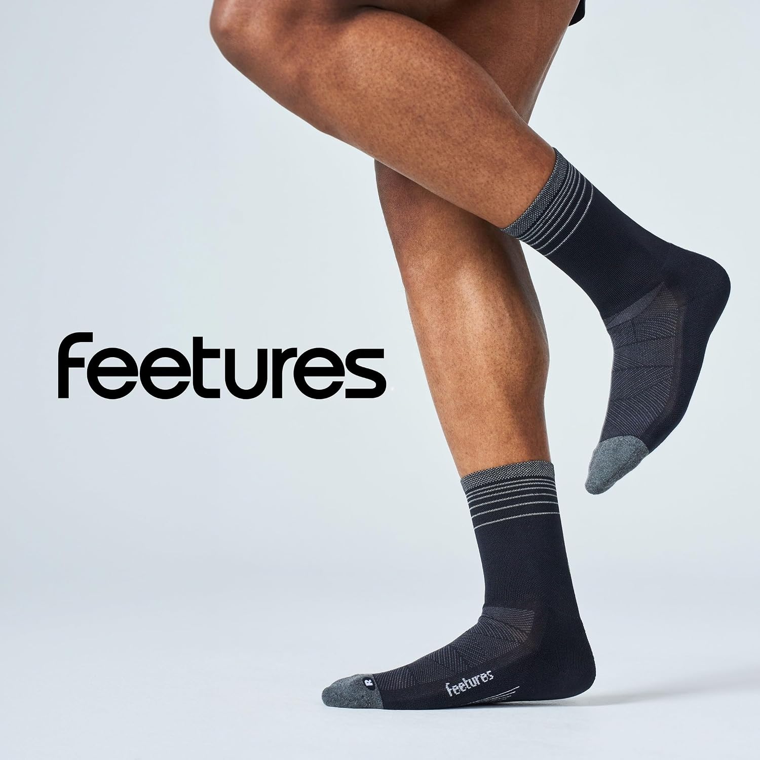 Feetures Elite Light Cushion Mini Crew Sock - Sport Sock with Targeted Compression