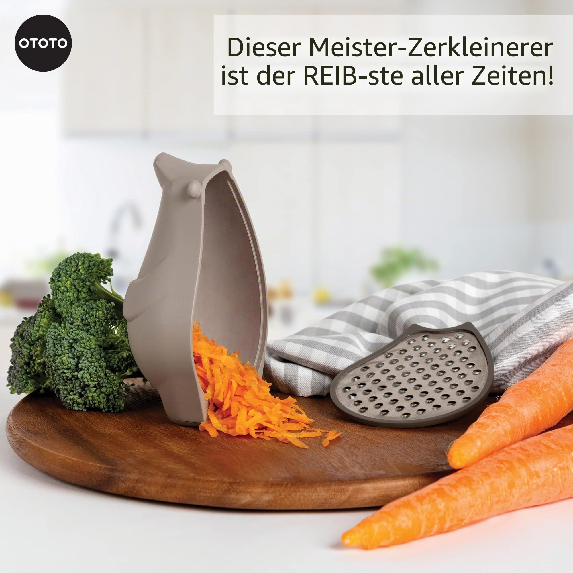 OTOTO Barry The Box Cheese Grater - Compact Stainless Steel Grater, Kitchen Grater, Cheese Shredder, Vegetable Grater, Food Grater & Shredder - Fun Kitchen Gadget