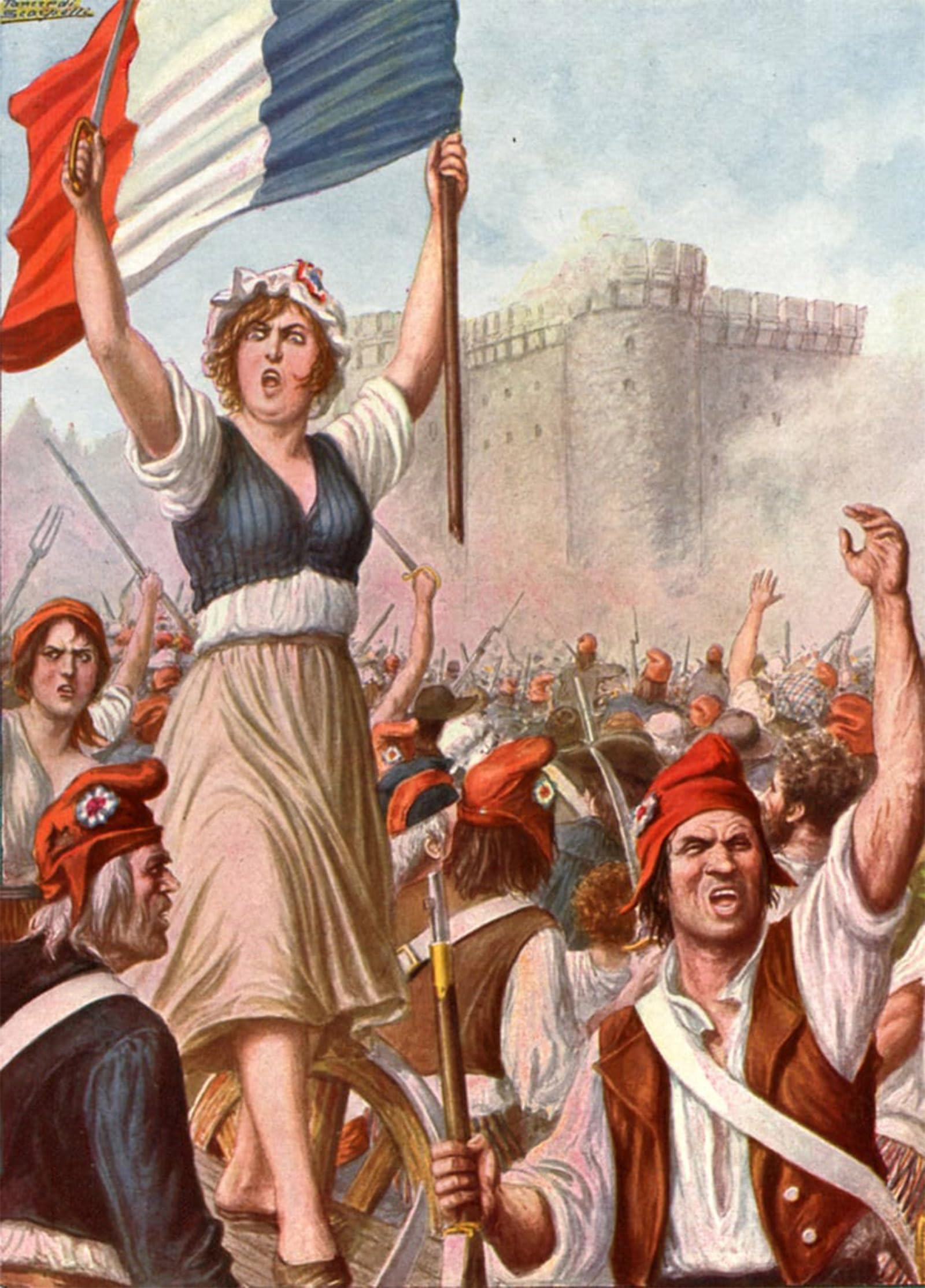 RZHRHJES Famous Painting Poster Art Canvas Print Retro Picture French Revolution Taking the Bastille by Tancredi Scarpelli Poster Wall Art for Home Decor 60x90cm