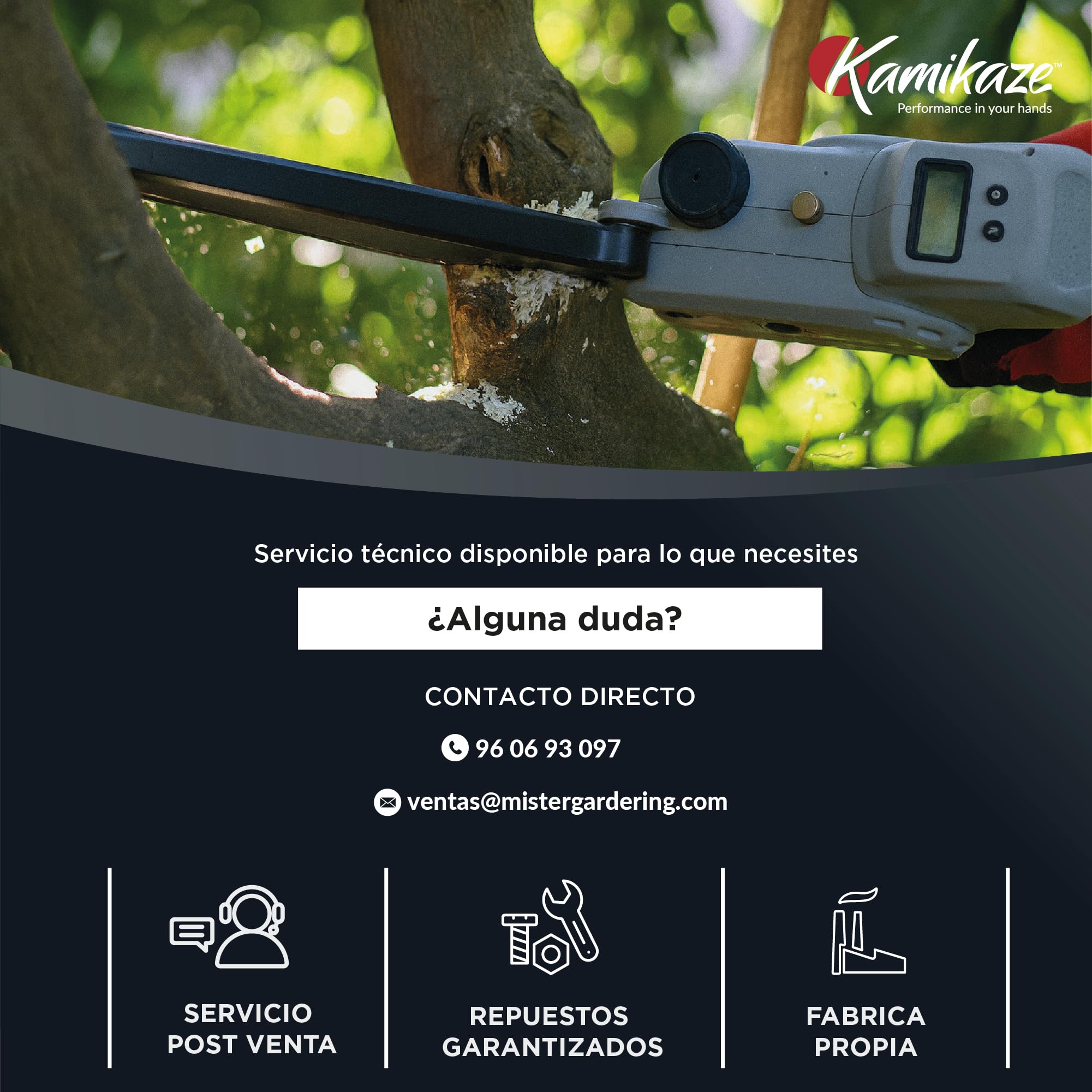 KAMIKAZE KVS6000 Mini Motosierra a Batería 21V, 6” 800W, Sierra Eléctrica Recargable con 2 Baterías 4Ah y Cargador Triple, Motosierra Portátil Inalámbrica con Luz LED, Maletín y Kit de Accesorios
