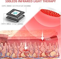 Relhafethy Vörös Fényterápiás Lámpa Talppal - 660nm & 850nm Infravörös, 3-az-1-ben Chip, Állítható Nyak, 100 LED, Időzítő Funkcióval Otthoni 2