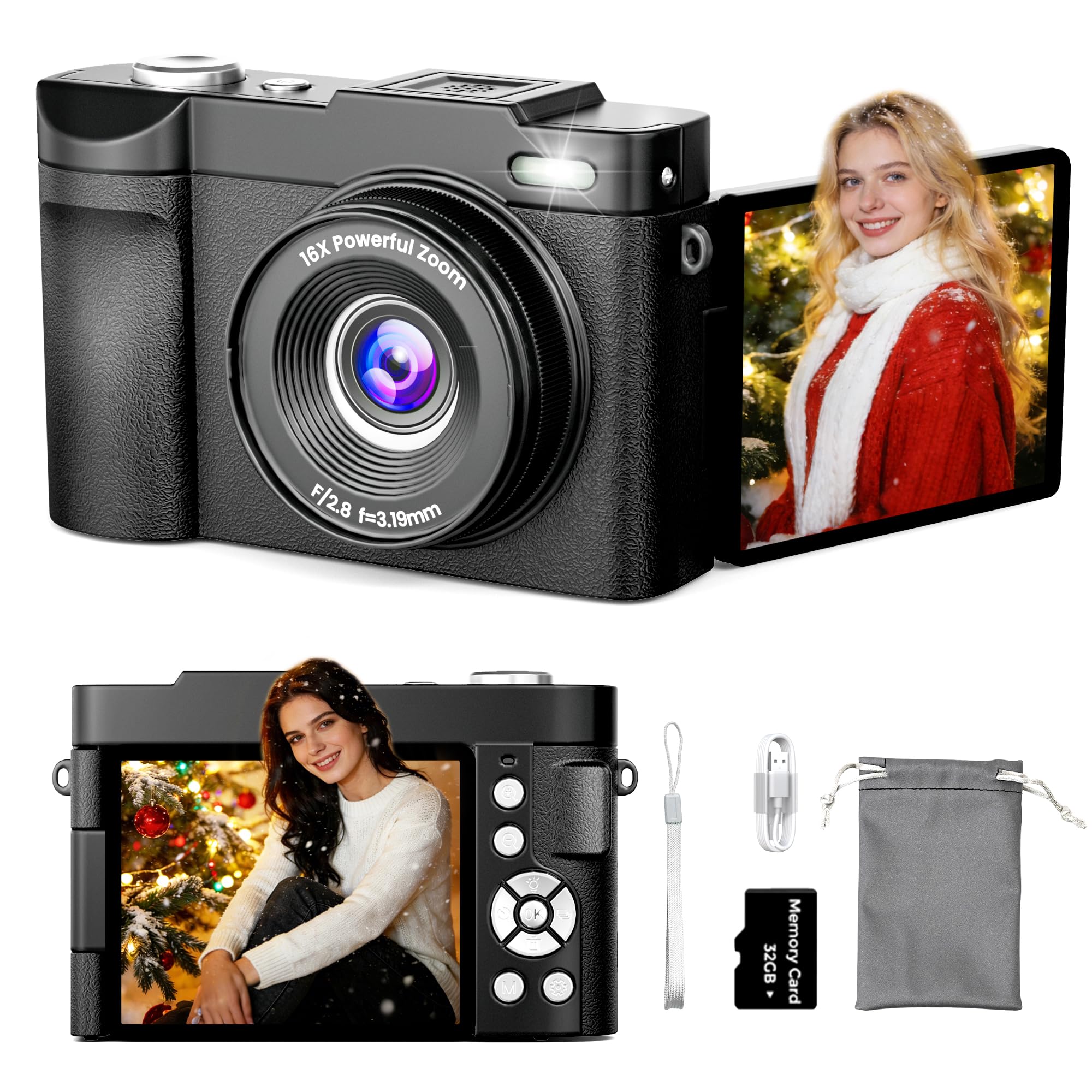 4K camera 50 MP autofocus digitale compact 2,8 inch