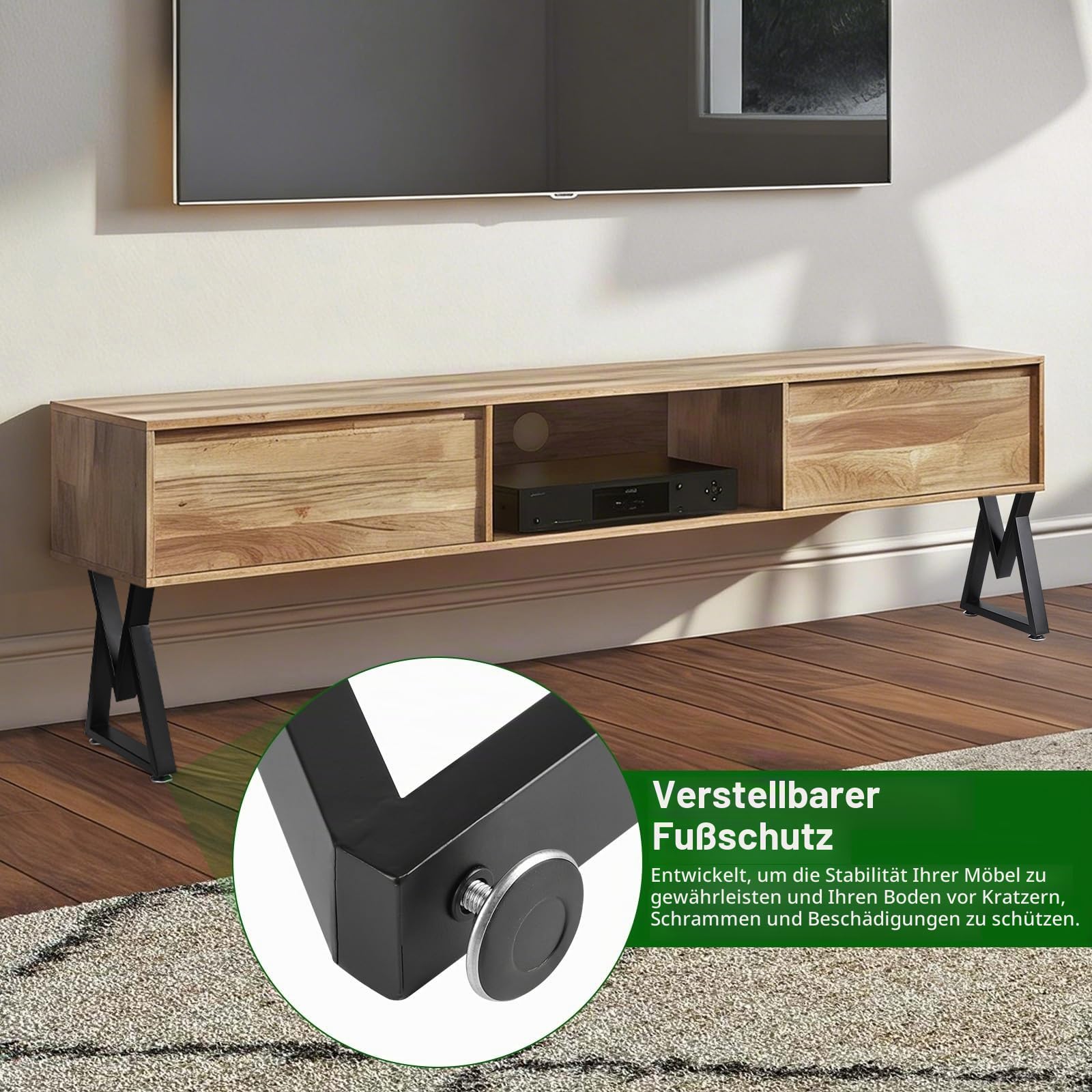 LALAGO 2 Stück Tischgestell V-Typ Schwarz bis 250kg, 28 × 39cm