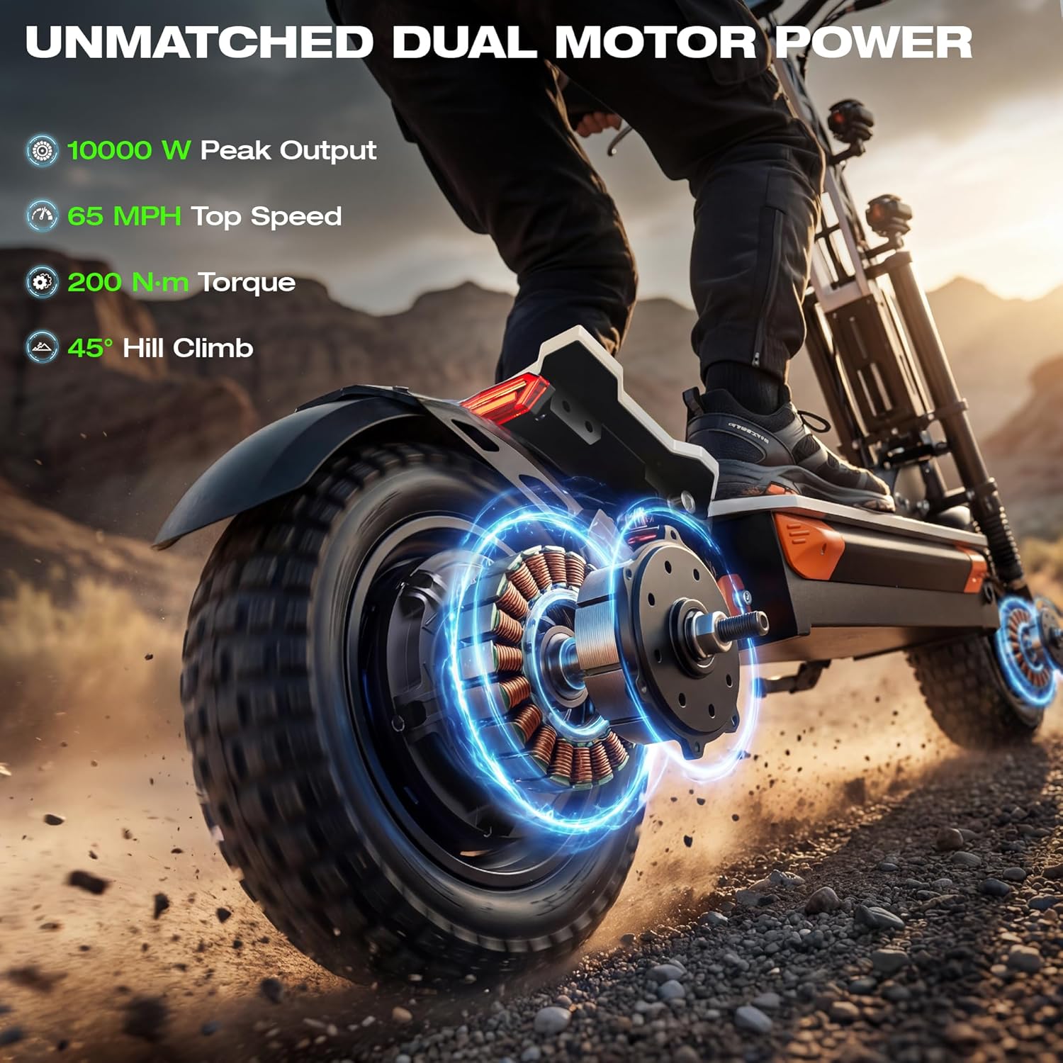 Electric Scooter Adult,6000W/10000W Dual Motor,55/65MPH,60V/72V 70/80Mi, UL Certified,11/13'' Off-Road Tubeless Tires,Dual Suspension,4-Piston Brakes, Detachable Seat,LED Screen