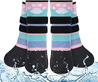 Vista 36 de BEAUTYZOO Calcetines antideslizantes para perros, zapatos para perros para pavimento caliente/frío, nieve y días de lluvia, botines de agarre
