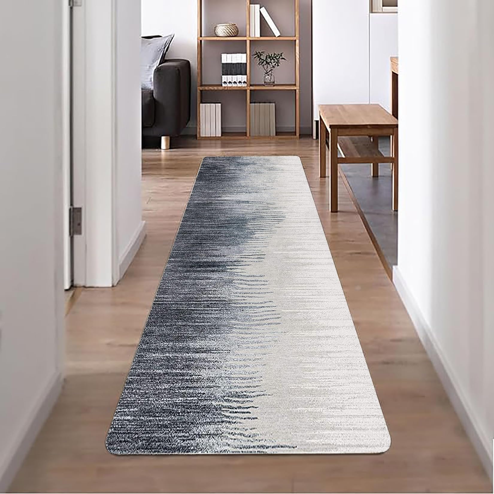 Dywanik Do Przedpokoju 60 x 490 cm Wytrzymała, Zmywalna, Lekka Duży Zmywalny Dywan Antypoślizgowy Nie Gubiący Brudu, Antypoślizgowy Spód Do Salonu, Kuchni I Sypialni, D