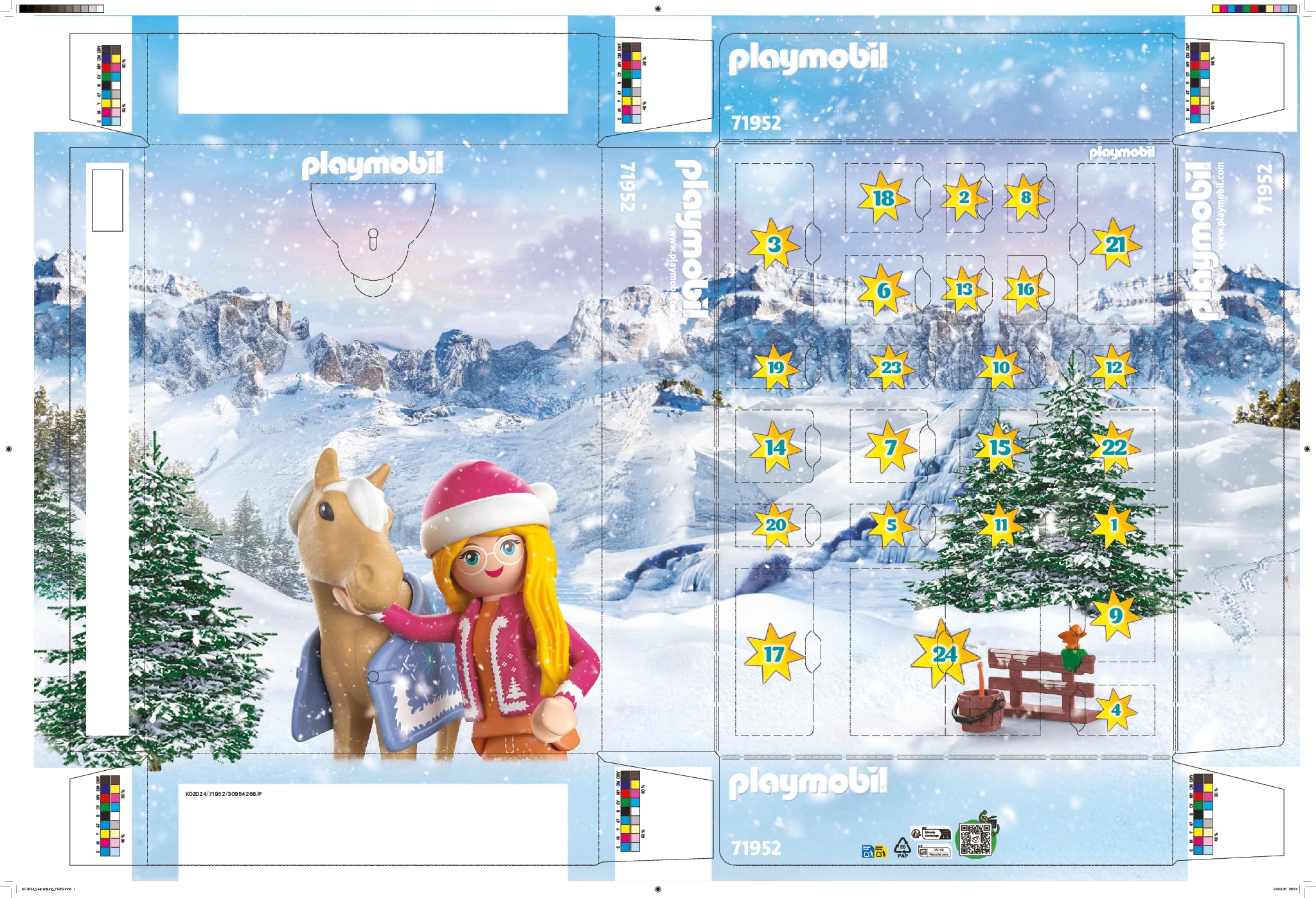 PLAYMOBIL | Adventskalendar | Horses of Waterfall | Weihnachtsbacken im Reitcafé | Adventskalender für Pferdefans | Mit täglichen Überraschungen & Zubehör | Für Kinder ab 4 Jahren | 71952
