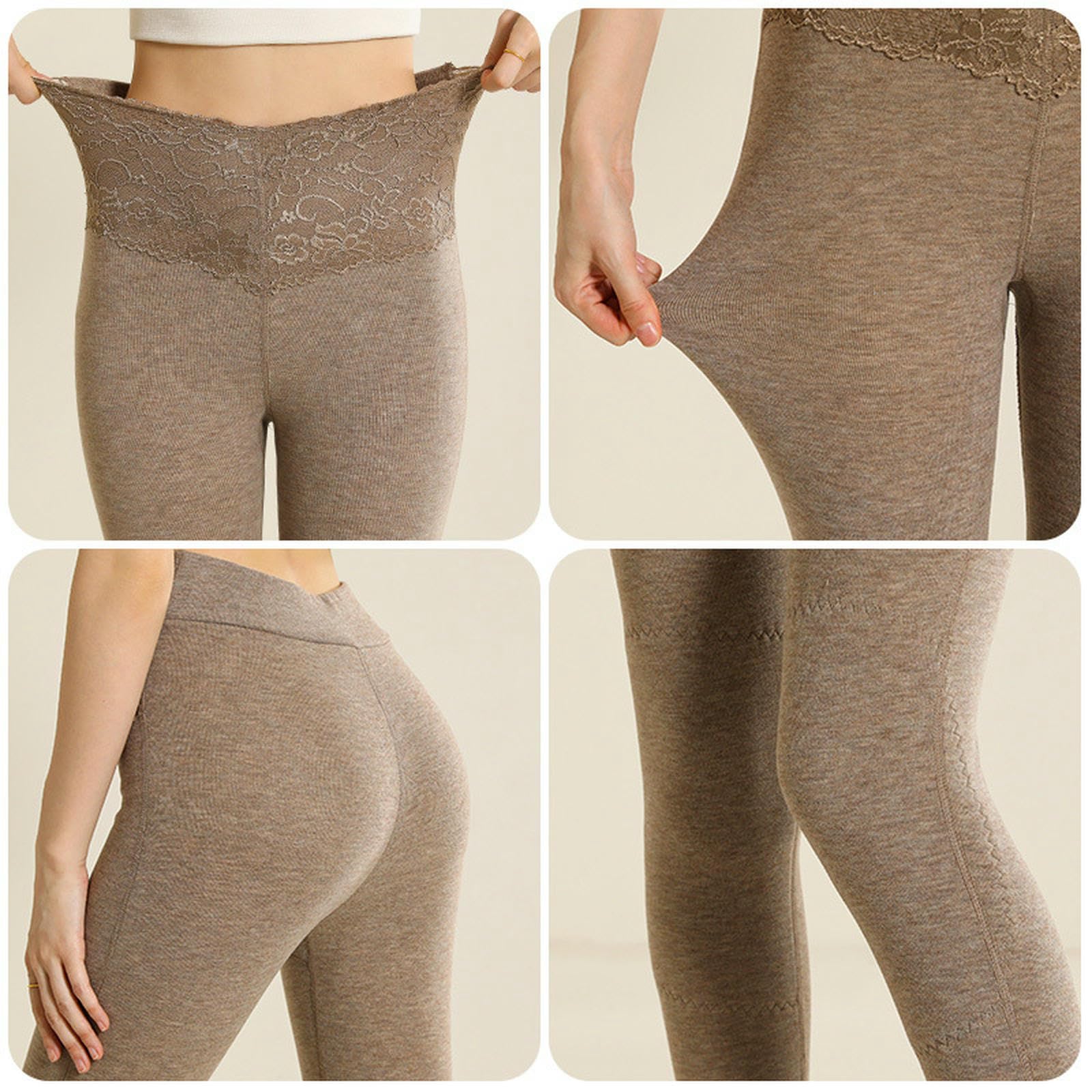 Leggings Térmicos Pantalones De Otoño E Invierno Las Mujeres Fondo Gruesos Altos-Verde A-l (80-100 Jin)