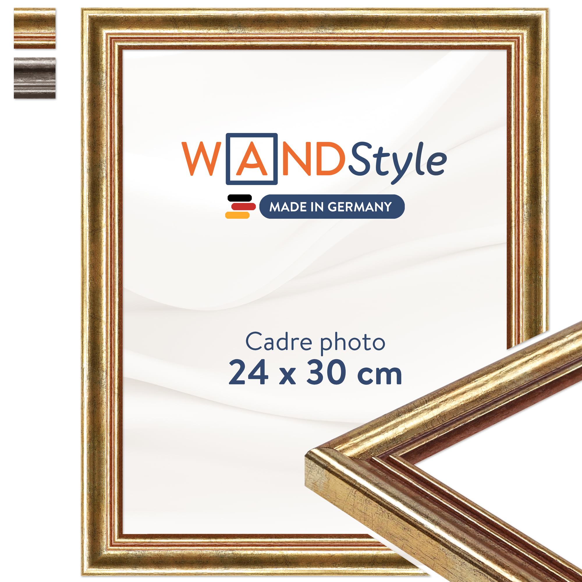 Encadrement tableau 30x24 cm vintage en bois doré mural
