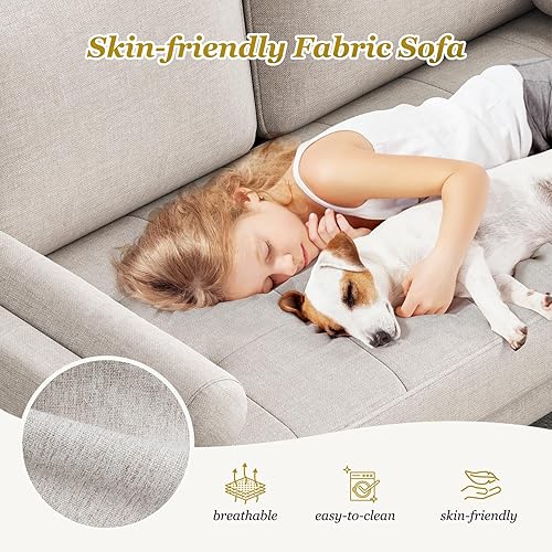 Miniatura 3 de Vesgantti Sofá de dos plazas con patas de madera maciza, sofás pequeños de 48 pulgadas para espacios pequeños, asiento de dos plazas para sala de