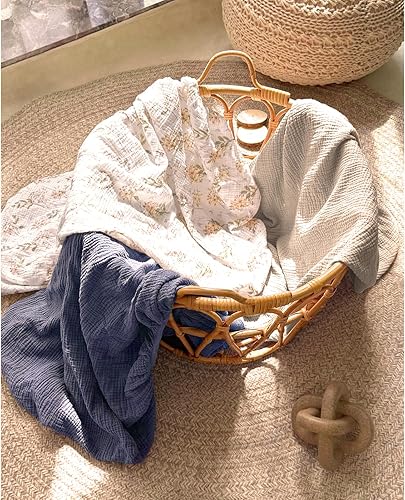 Miniatura 3 de lulumoon Sábanas de muselina para cuna de bebé, sábanas ajustables de algodón neutro para niños y niñas, paquete de 2