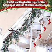 Vista 5 de Soportes de calcetines de Navidad de Zonon para repisa, ganchos de hierro resistentes para calcetines, mantel con almohadilla protectora