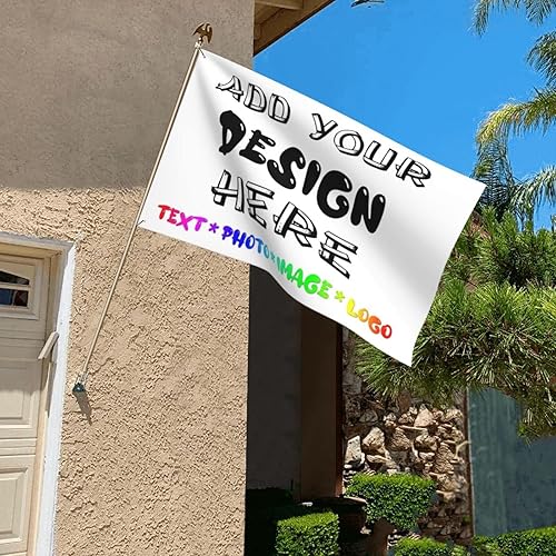 Miniatura 2 de Bandera personalizada de 2.5 x 4 pies, añade tu diseño aquí, pancarta decorativa para exteriores, regalos personalizados de cumpleaños de negocios,