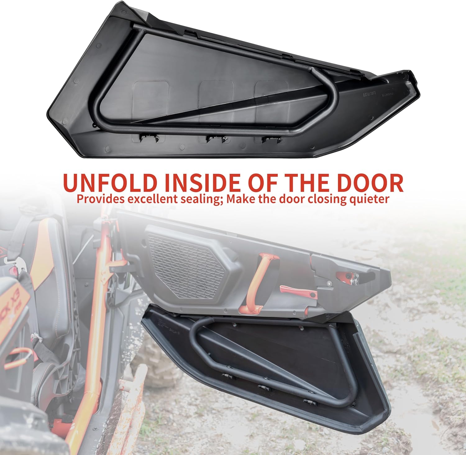 SAUTVS Lower Door Panels for Maverick X3, Lower Half Door Inserts with Built-in Metal Frame for Can-Am Maverick X3 XRS XDS 2017-2025 Accessories (2 Doors, #715002903)