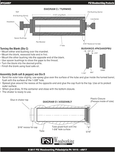 Miniatura 3 de Penn State Industries PKSANDPSS - Juego de salero y pimentero, kit de iniciación, proyecto de torneado de madera