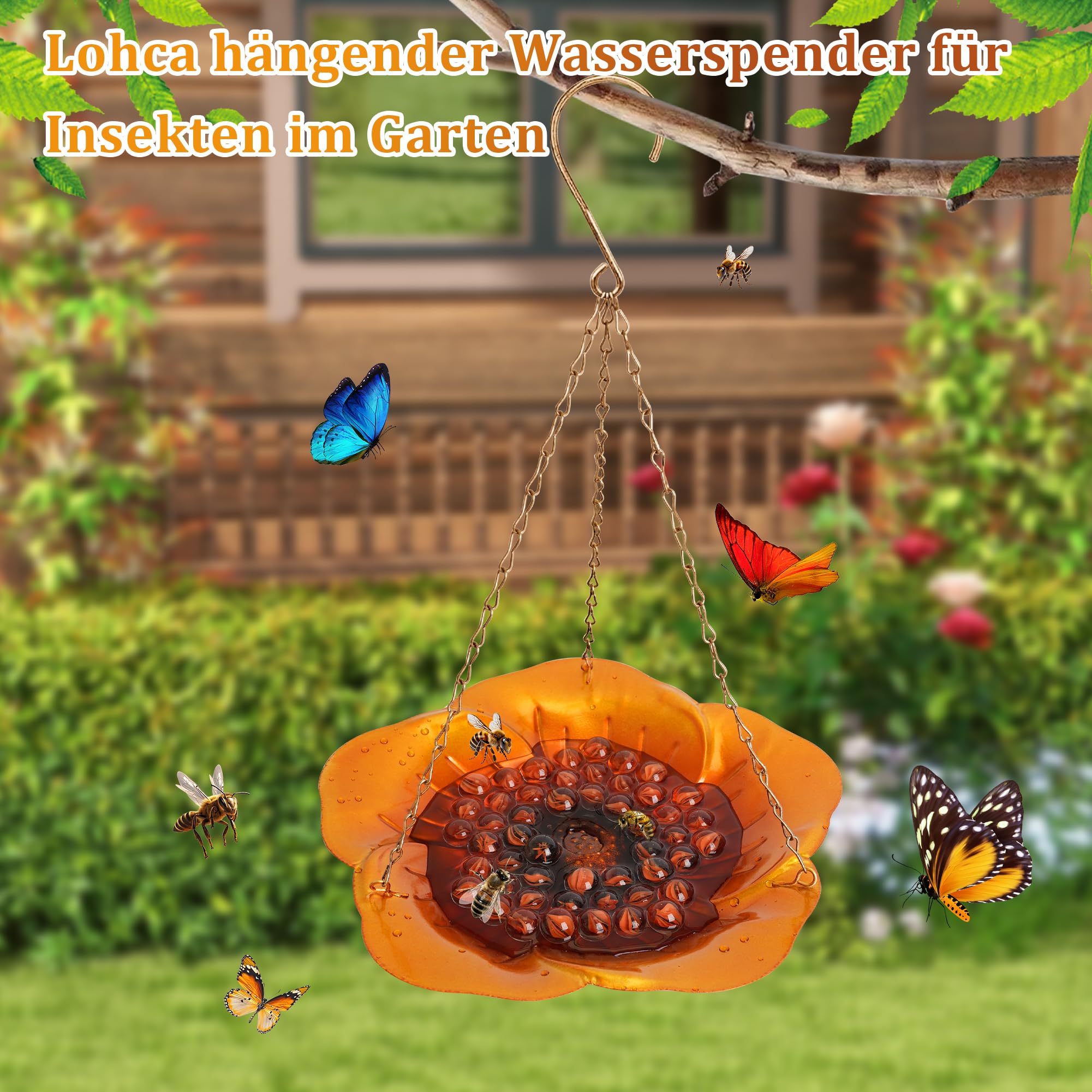 Blümelhuber Bain d'oiseaux décoratif pour jardin et balcon - Abreuvoir à insectes - Décoration de jardin, balcon - En métal Blümelhuber Bain d'oiseaux décoratif pour jardin et balcon - Abreuvoir à insectes - Décoration de jardin, balcon - En métal