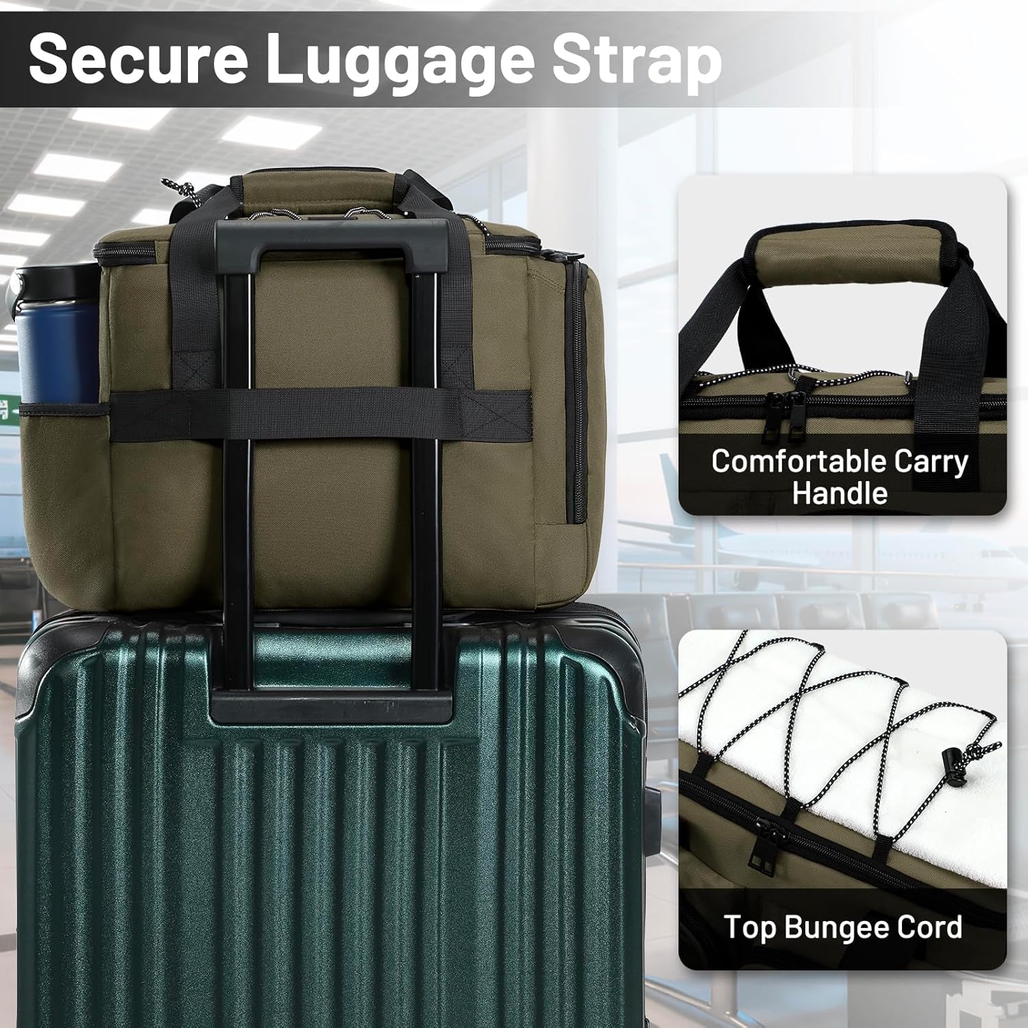 MIER Lunch Box for Men Heavy Duty Insulated Lunch Bag 20 Cans Large Leakproof Soft Cooler Bags with Multiple Pockets for Picnic Work Travel (Army Green)