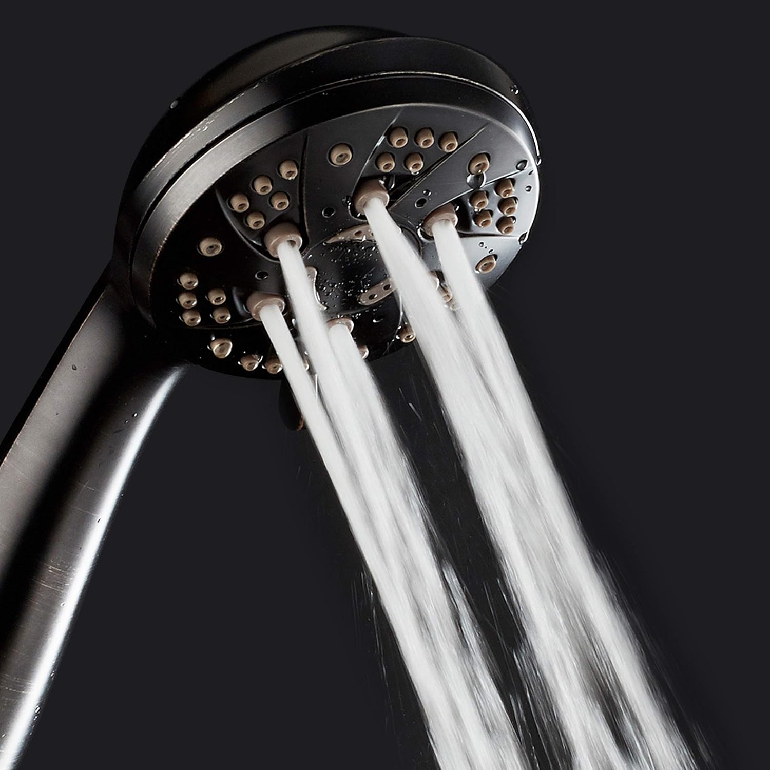 AquaDance High Pressure 6-Setting Oil Rubbed Bronze Handheld Shower Head with Stainless Steel Hose. Officially Independently Tested to Meet Strict US Quality & Performance Standards!