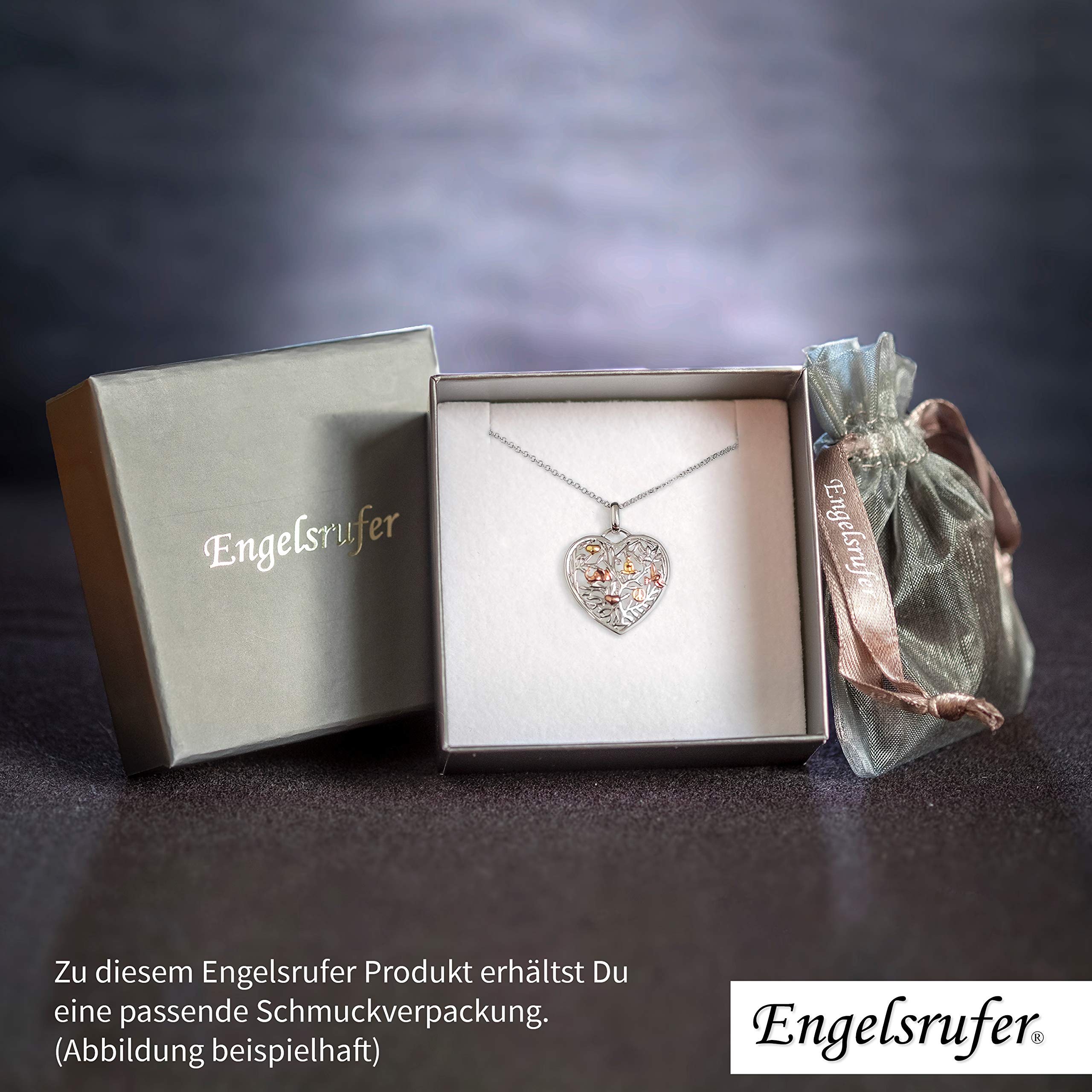 Engelsrufer - Damen Silber Halskette mit Lebensbaum Anhänger in rosegold, Bicolor Kette mit Kettenanhänger Baum des Lebens, zierliche Damenkette aus 925 Sterlingsilber