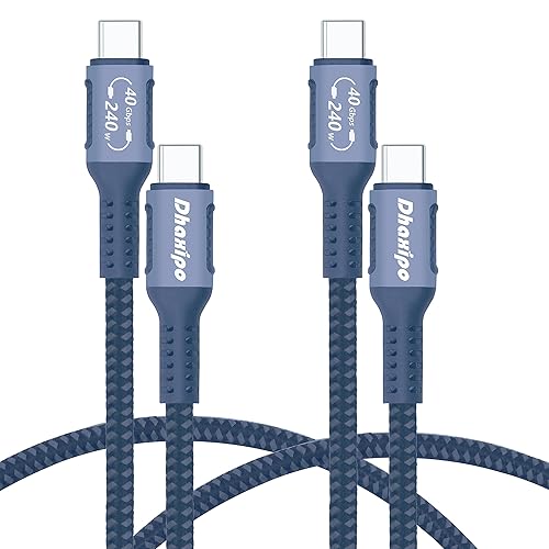 Cable USB 4 para Thunderbolt 4 de 3 pies 2 unidades, transferencia de datos de 40 Gbps con 240 W y 4K a 144 Hz 5K 60 Hz o 8K a 30 Hz, compatible