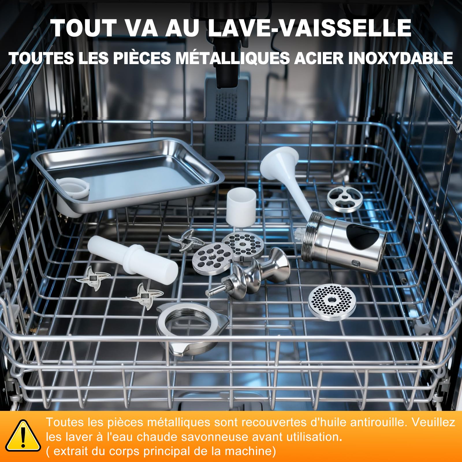 Anatole Hachoir a Viande Électrique Professionnel 1300W Acier Inox Intégral