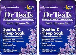 Dr Teal's Epsom Salt Bath Soaking Solution - Soothe & Sleep (Lavender) - 4 lb Bags Pack of 2