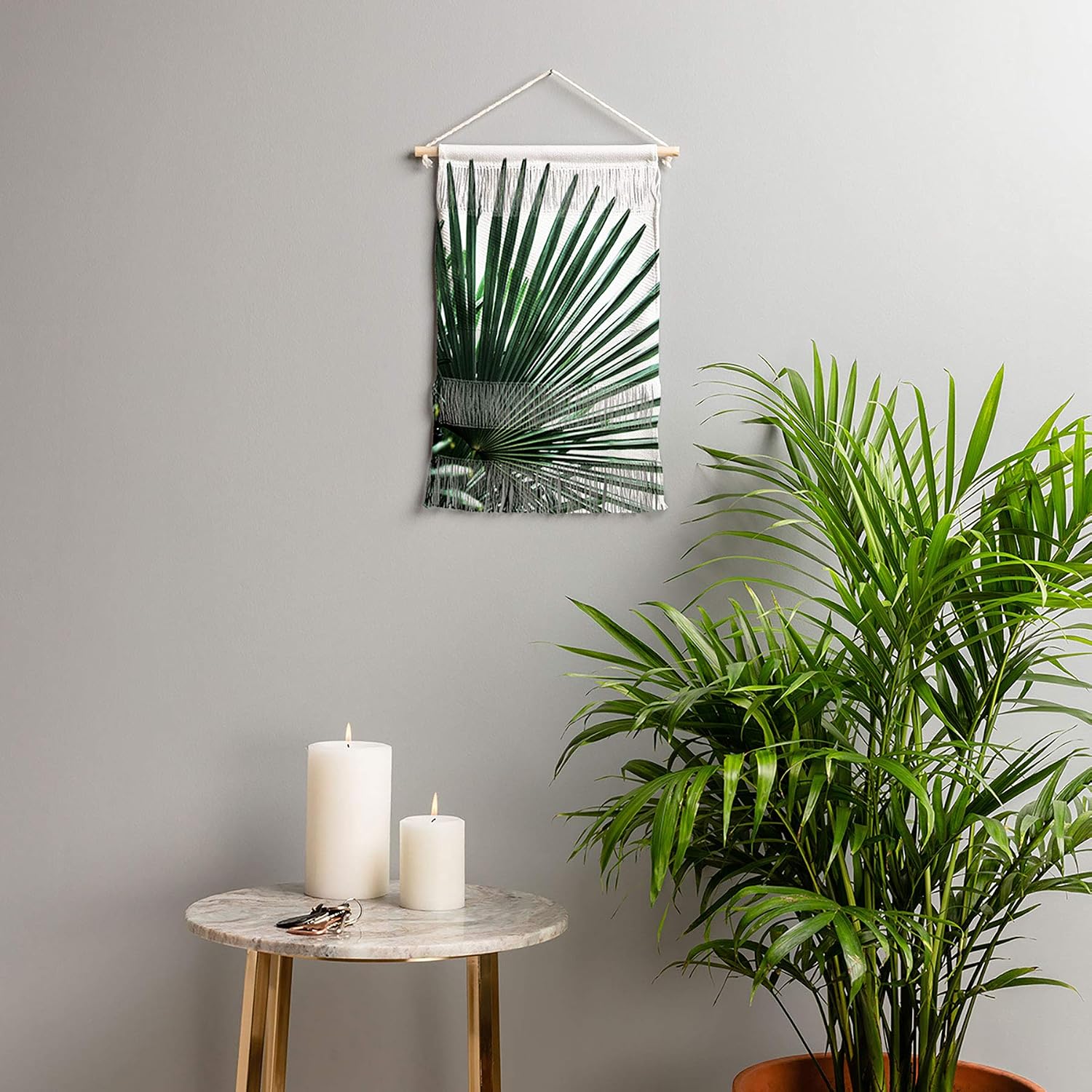 Deny Designs Palm Leaves 13 Mareike Boehmer Fiber Wall Hanging, Small Portrait (11” x 15.5