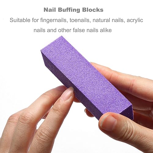 Miniatura 5 de Borogo, 23 limas de uñas de doble cara, pulidor de uñas rectangular, viene con pinza de cutícula, herramienta limpiadora de pedicura para uñas de