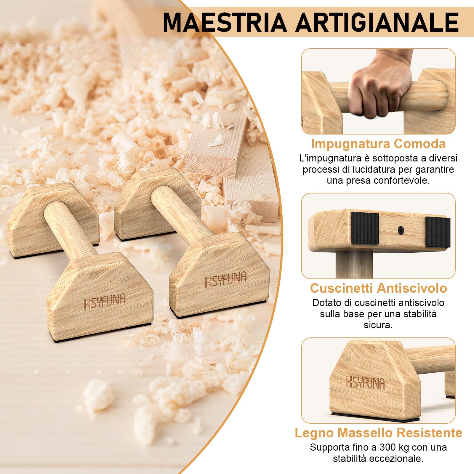 Parallele Calisthenics, Parallele Basse, Maniglie per Flessioni in Legno, Parallele in Legno, Push Up Bar Fitness, Parallele Calisthenics, Palestra Corpo Libero, Antiscivolo e Portatili