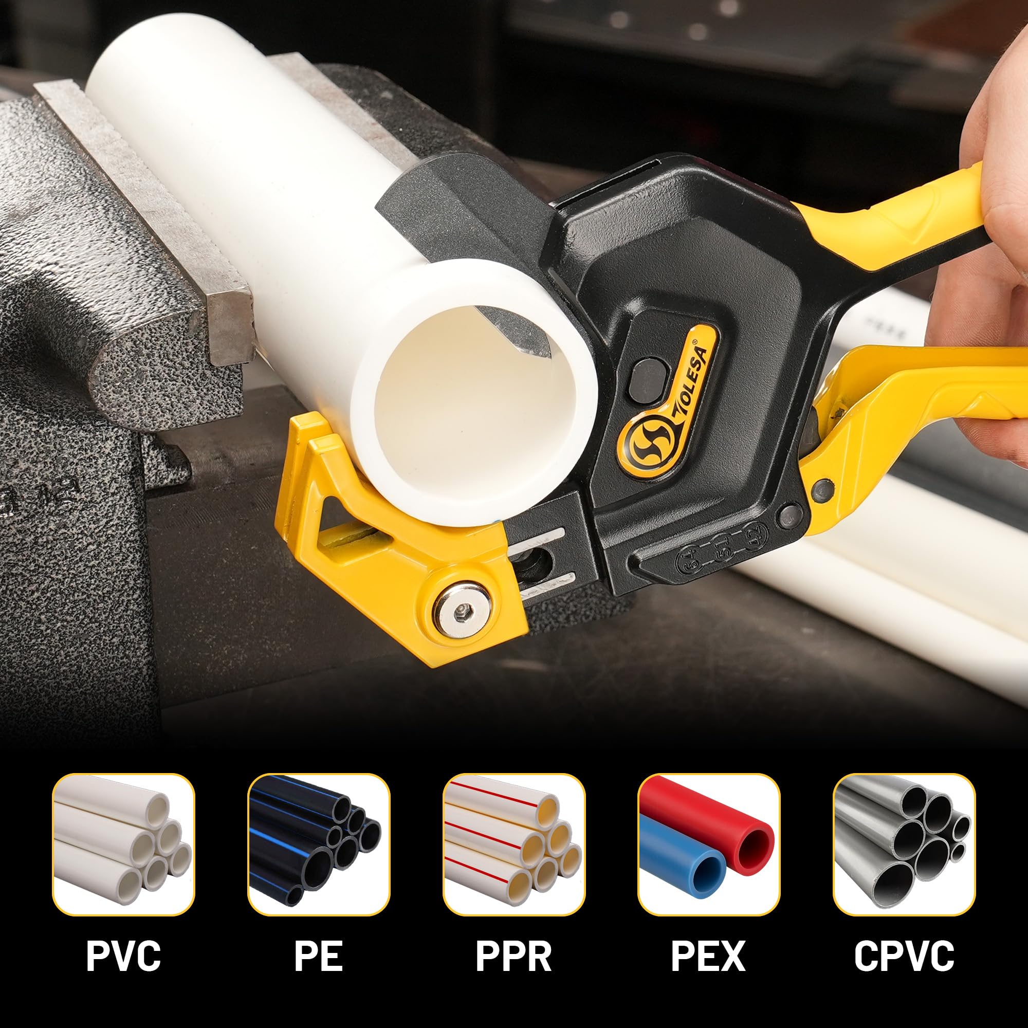 Snapklik.com : PVC Pipe Cutter Up To 2-1/2”, 3-Gear Adjustable Ratchet ...
