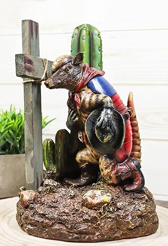Miniatura 8 de Ebros Gift Rústico vaquero armadillo occidental por Saguaro Cactus arrodillado al pie de la cruz rugosa figura de oración Viejo Mundo Wild West