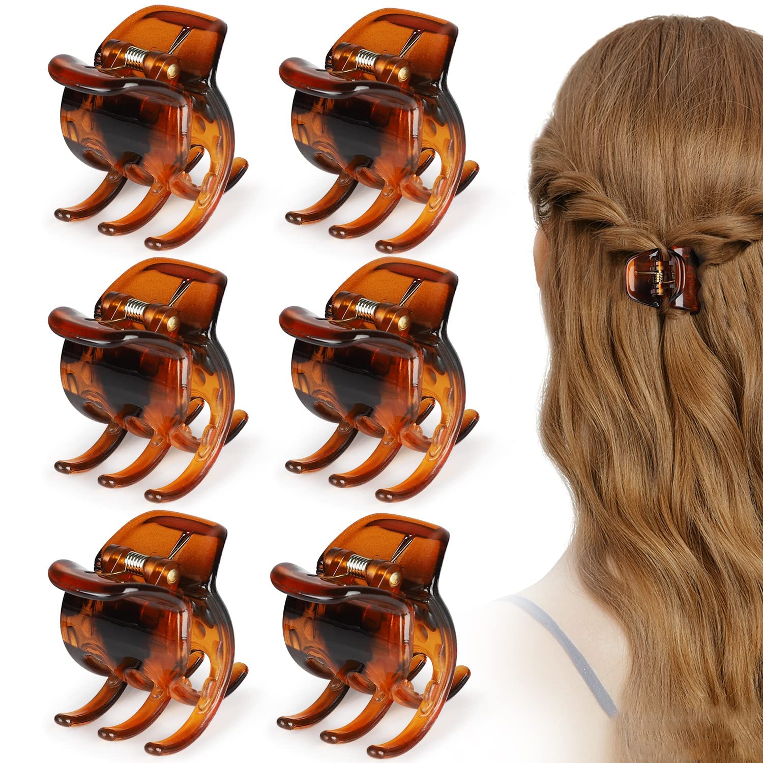 6 Pieces Hair Claw Clips, Morhom 1.3 Inch Jaw Clips for Thick or Medium Hair