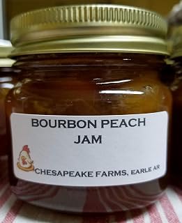 Bourbon Peach Jam 8 Oz Size Arkansas Grown And Made Organic Great Gift Idea!