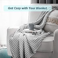 Vista 5 de Bedsure Cooling Cotton Waffle King Size Blanket - Lightweight Breathable Blanket of Rayon Derived from Bamboo for Hot Sleepers, Luxury Throws for