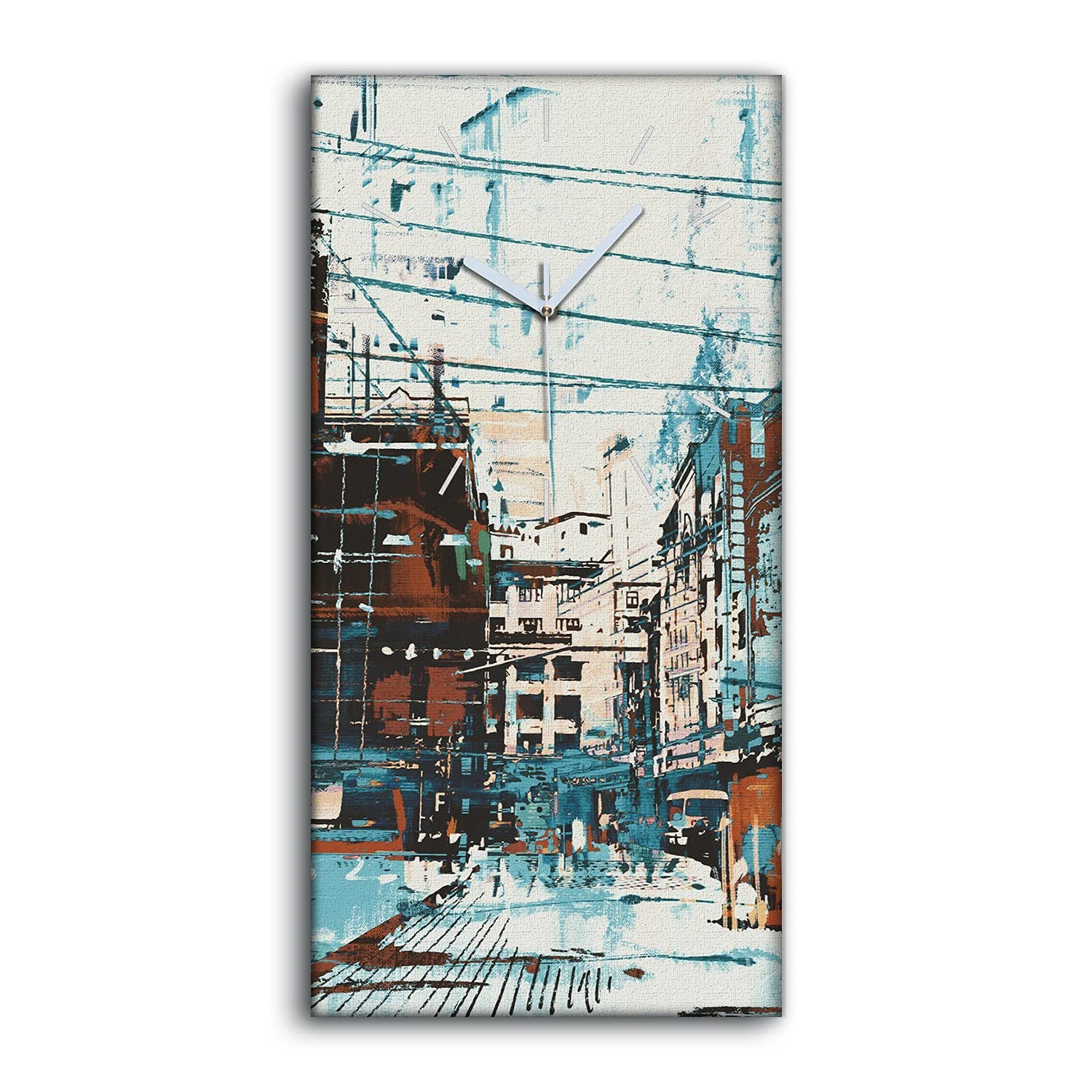 Horloge sur toile pour salon moderne Coloray déco murale colorée et apaisante sans bruit