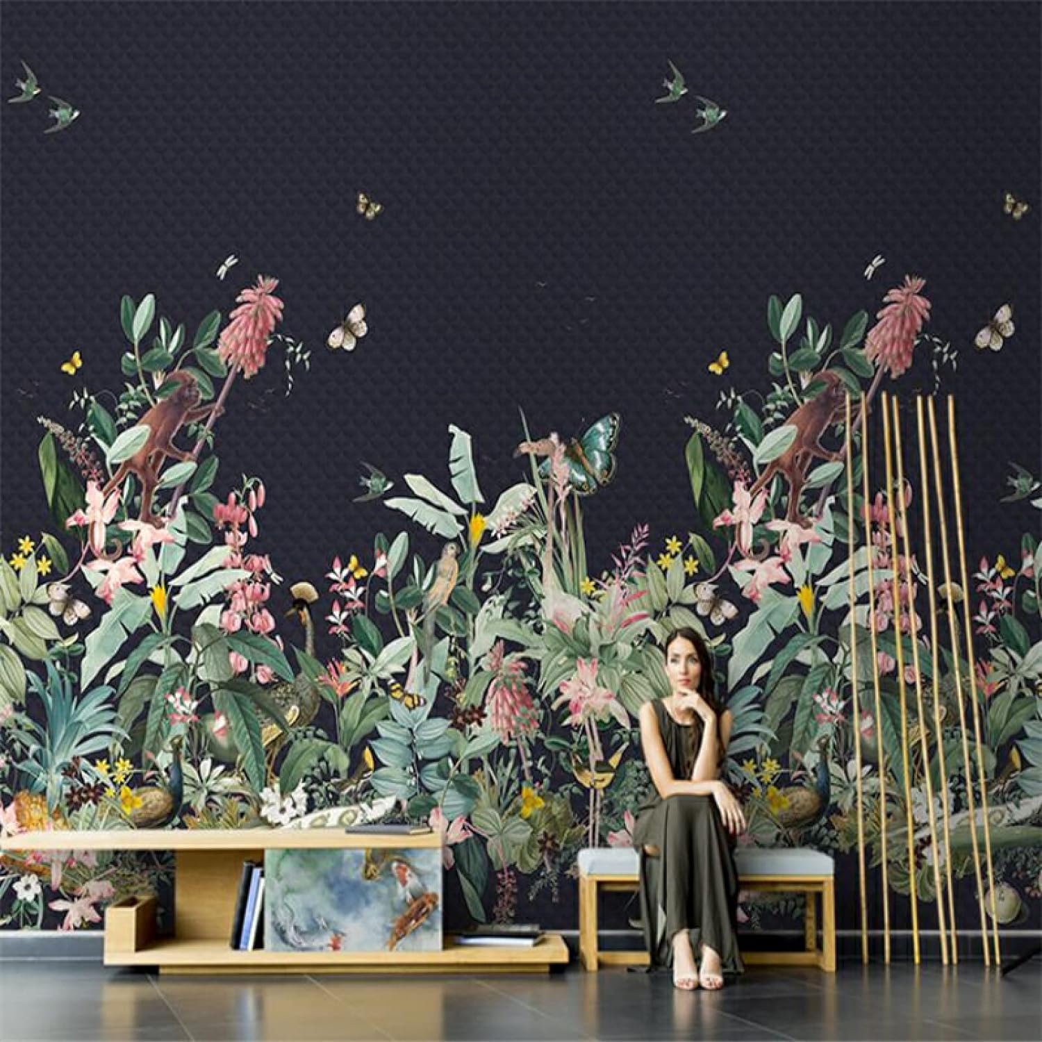 Papier peint mural 3D repositionnable pour cacher les imperfections d'un mur de chambre