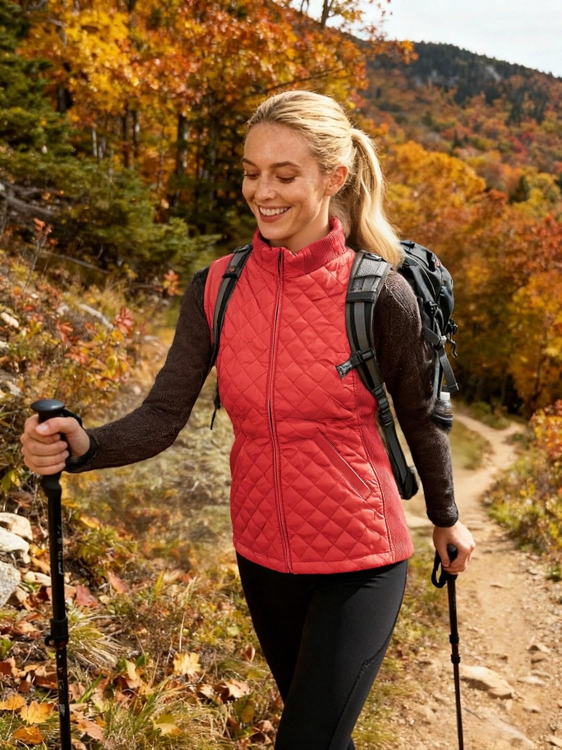 Bienzoe Women Quilted Casual Vest: Lightweight Packable Sleeveless Jacket - Image 7