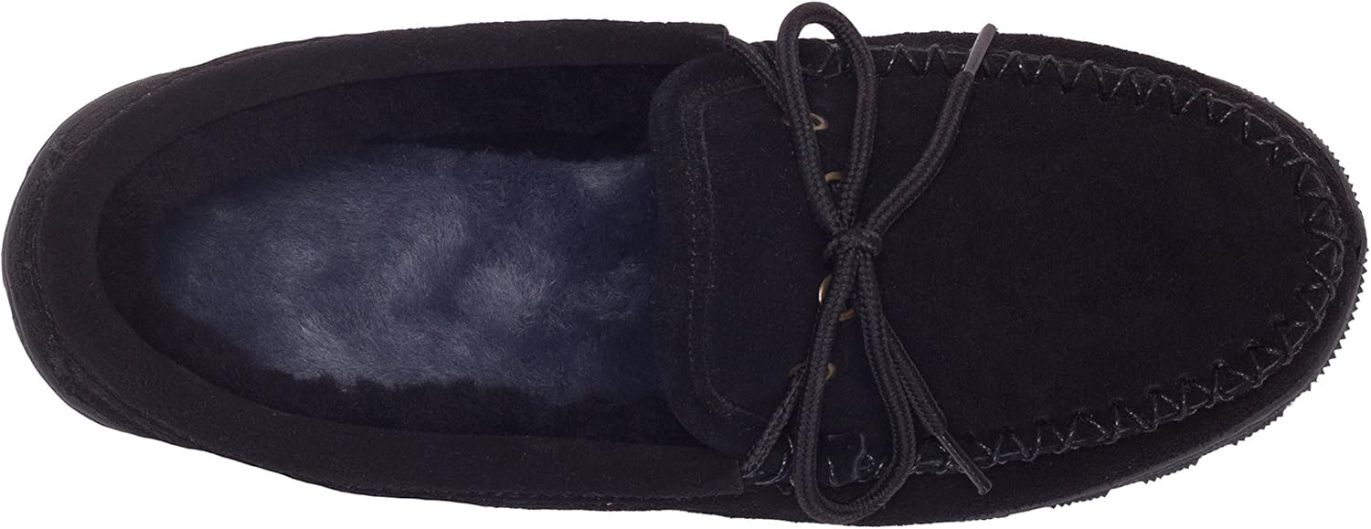 Cloud Nine Sheepskin Women's Moccasin Slippers, Soft Sheepskin Lined, Suede Upper, Cozy Indoor Outdoor House Shoes for Women