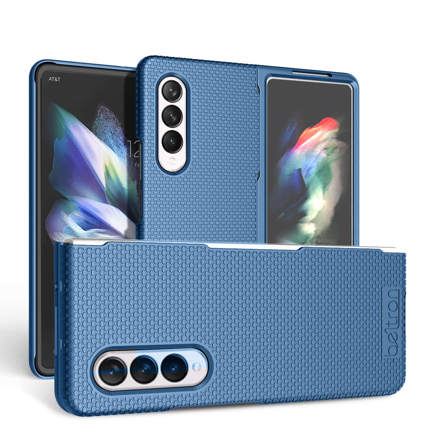 BELTRON Case for Galaxy Z Fold 3 5G, Slim Fit Tough Protective Hard Shell Cover Designed for Samsung Galaxy Z Fold3 5G (SM-F926 2021) - Pacific Blue